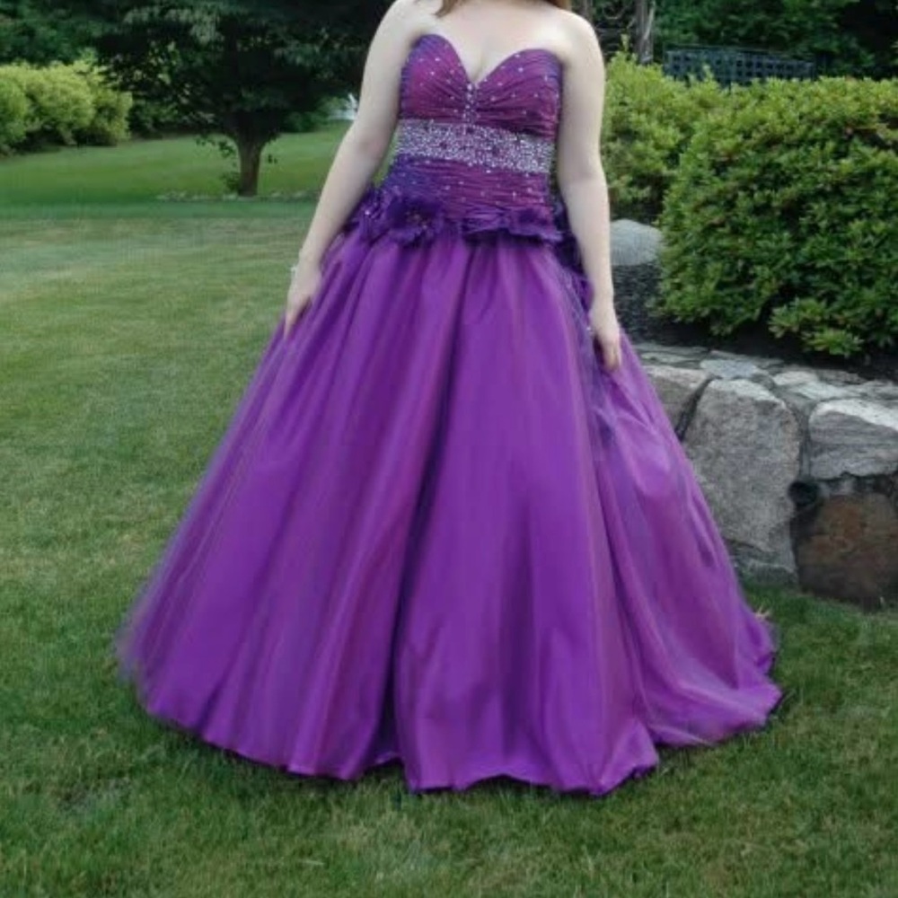 Jovani Strapless Purple Gown